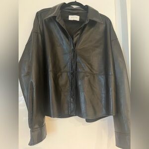 Aritzia Babaton Leather Shirt Jacket